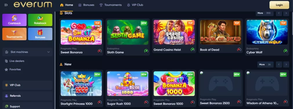 Everum Casino – odbierz 100% do 2250 PLN i 200 darmowych spinów na start